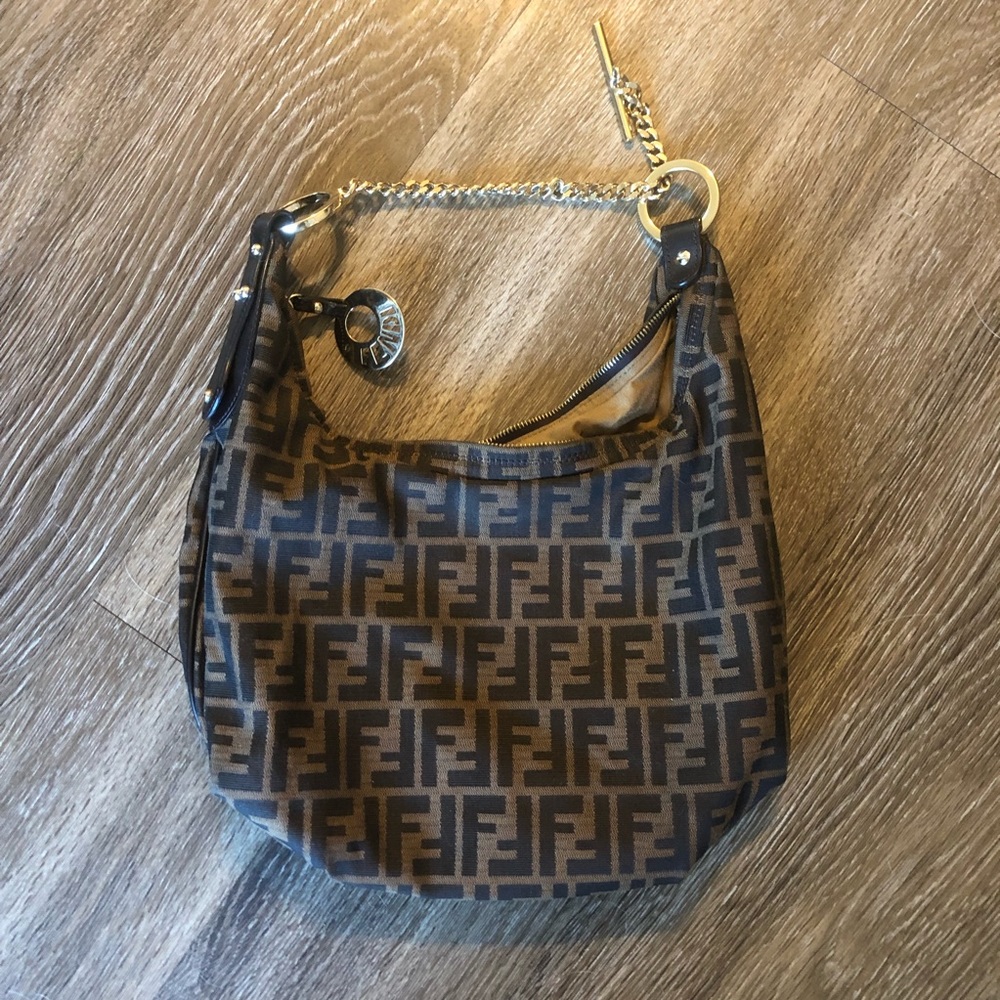 FENDI medium size iconic Zucca purse FF logo